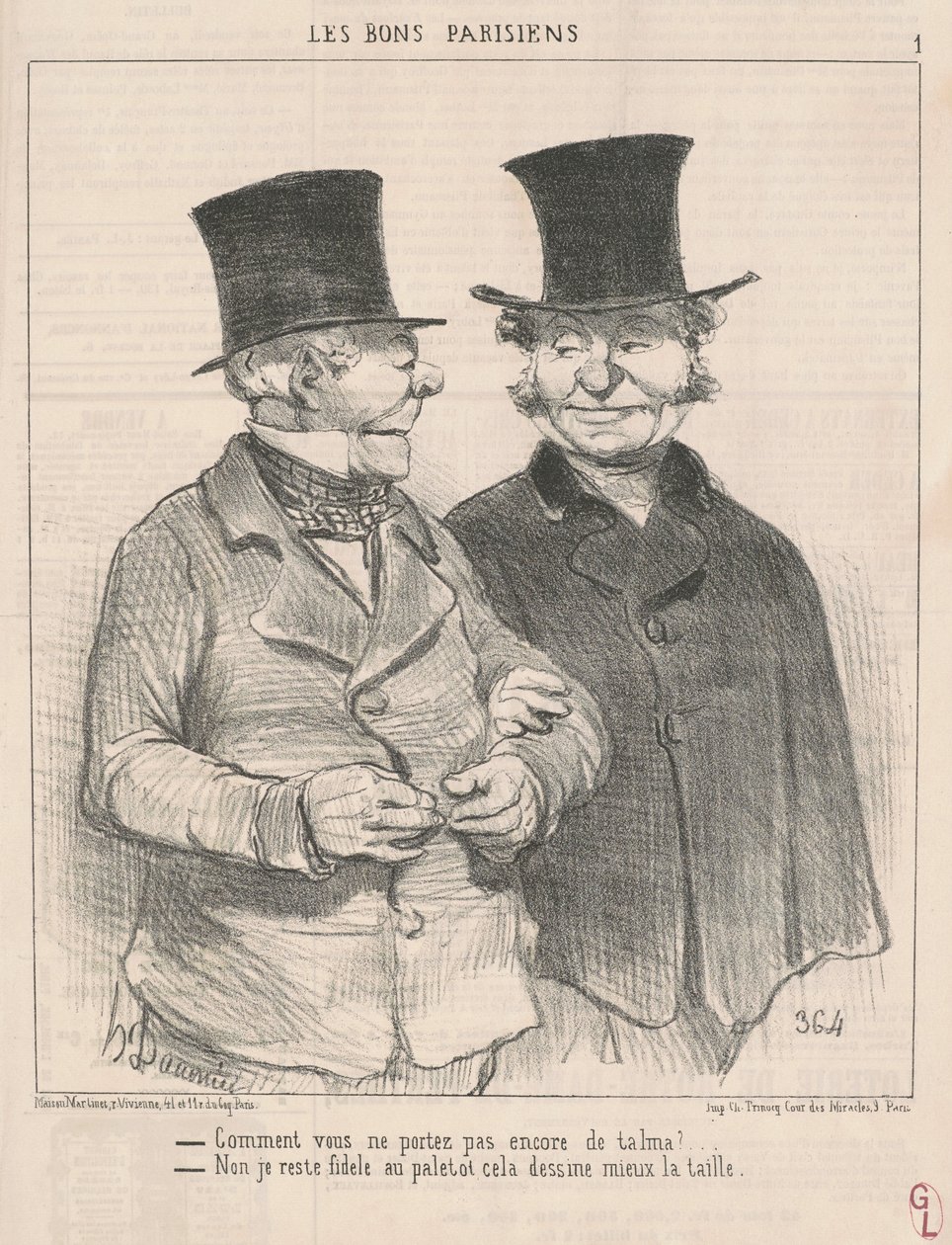 Comment vous portez pas encore de talma? ... da Honoré Daumier