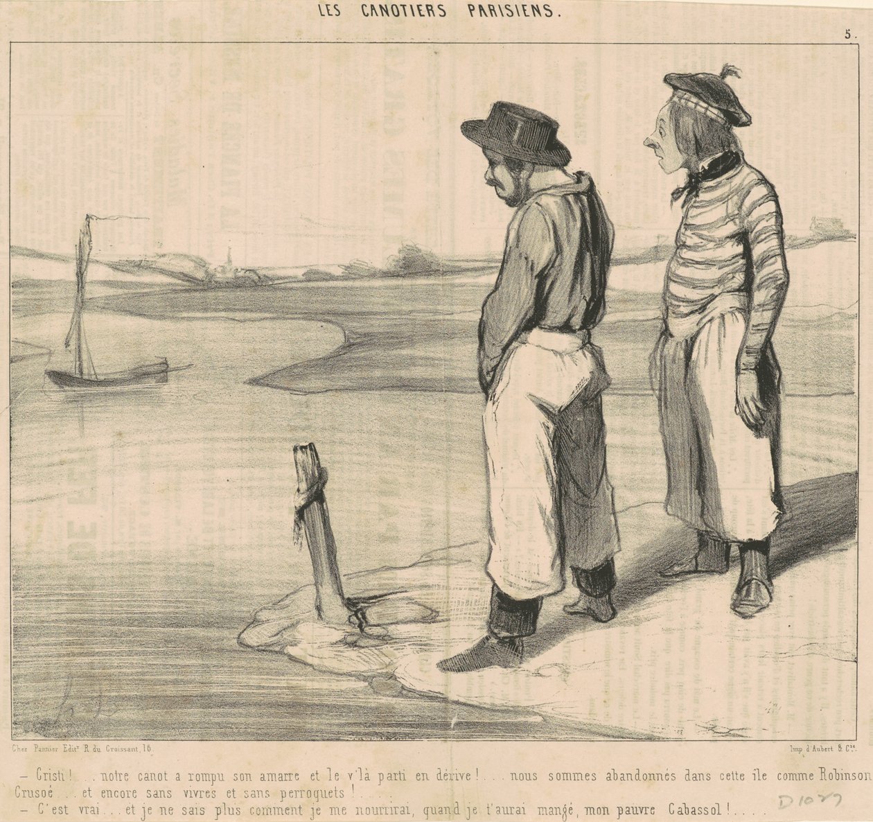 Cristo! ... La nostra canoa ha rotto il suo ormeggio ... da Honoré Daumier
