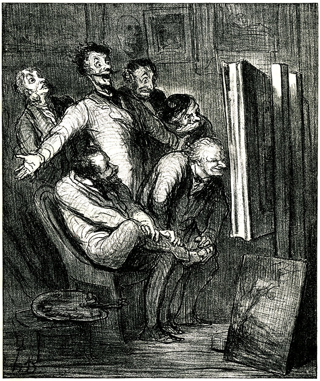 Critici davanti a un dipinto da Honore Daumier
