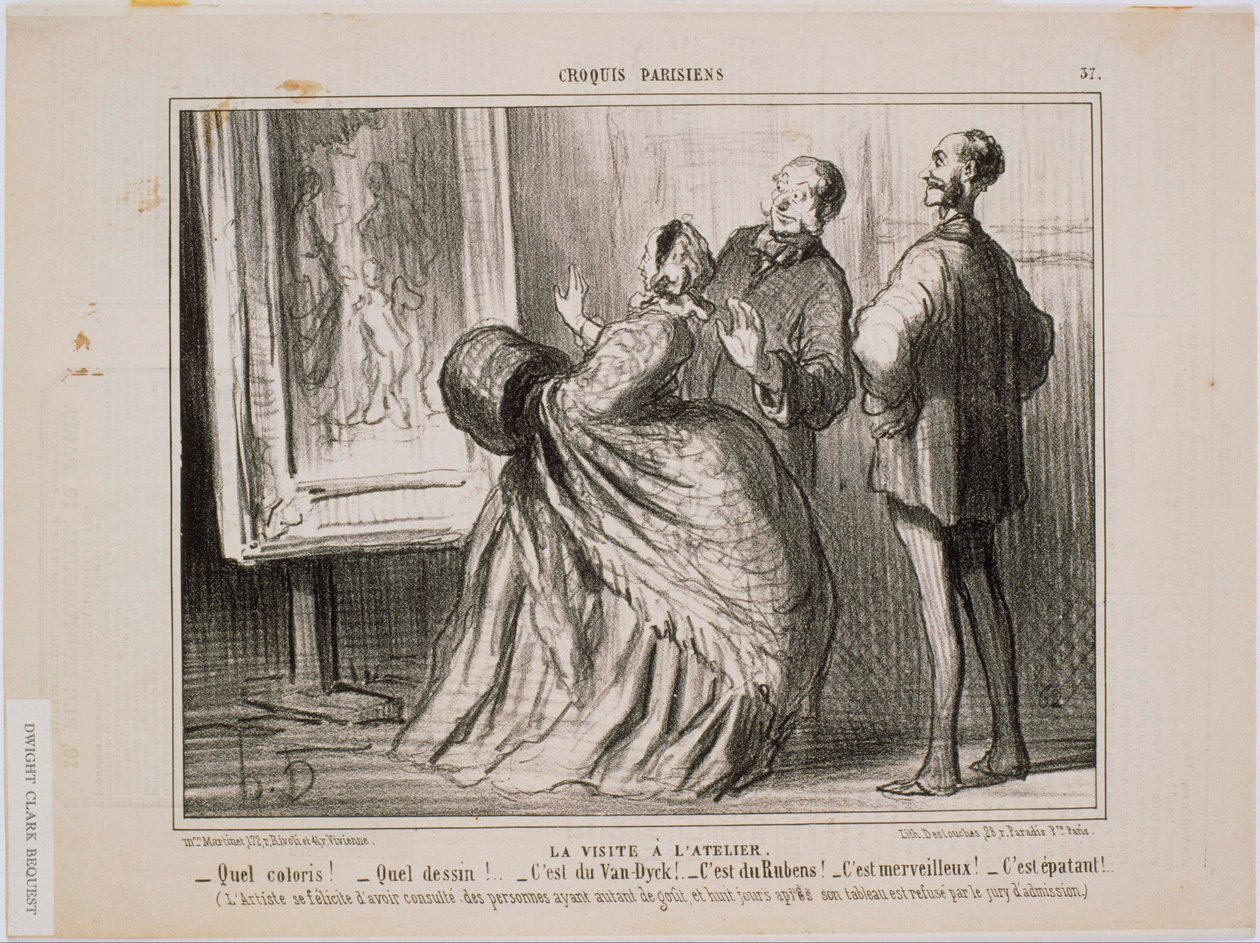 Schizzi parigini: La visita all’atelier: Che colori! Che disegno! È proprio in stile Van Dyck da Honoré Daumier