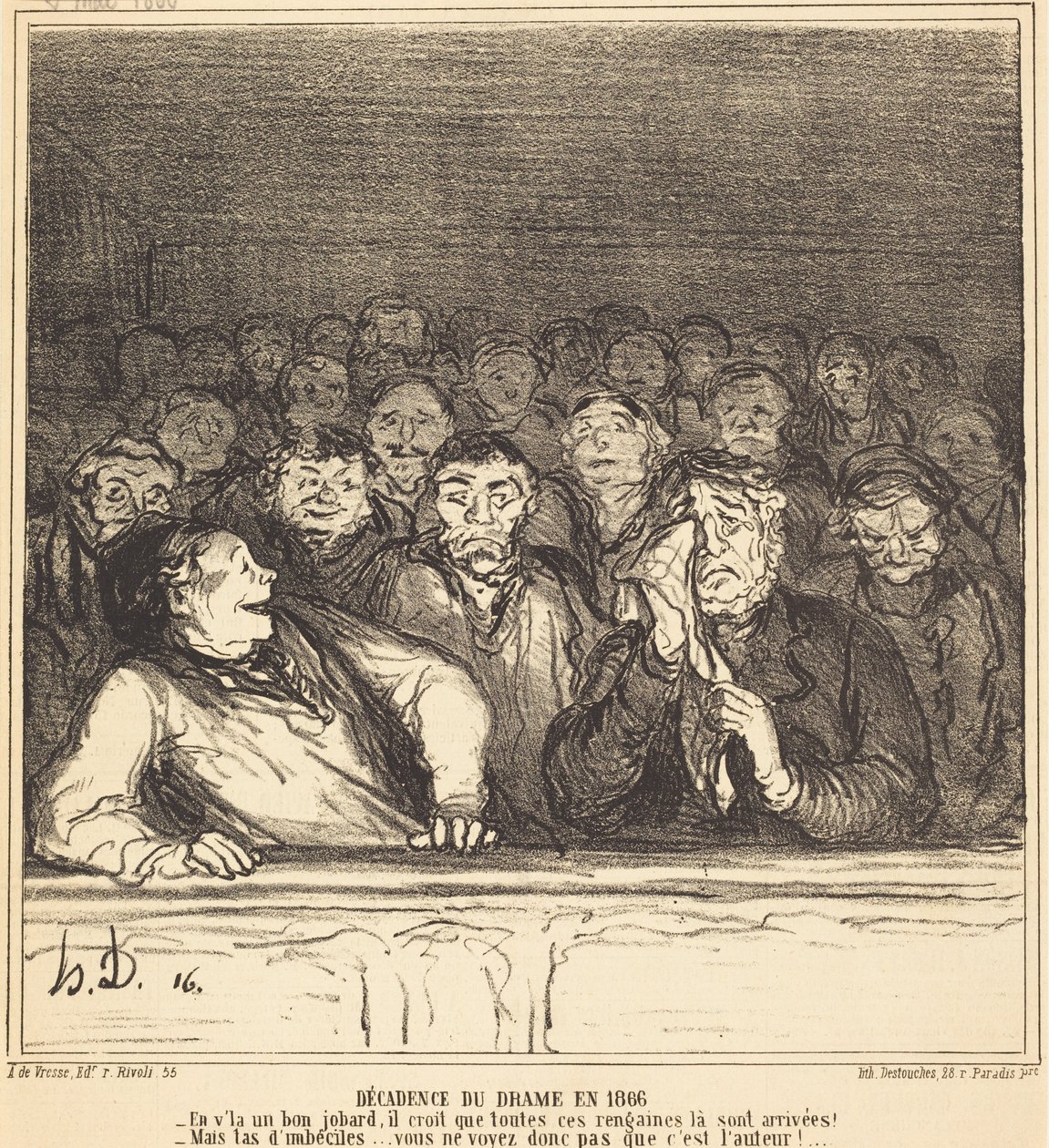 Decadenza del dramma nel 1866 da Honoré Daumier