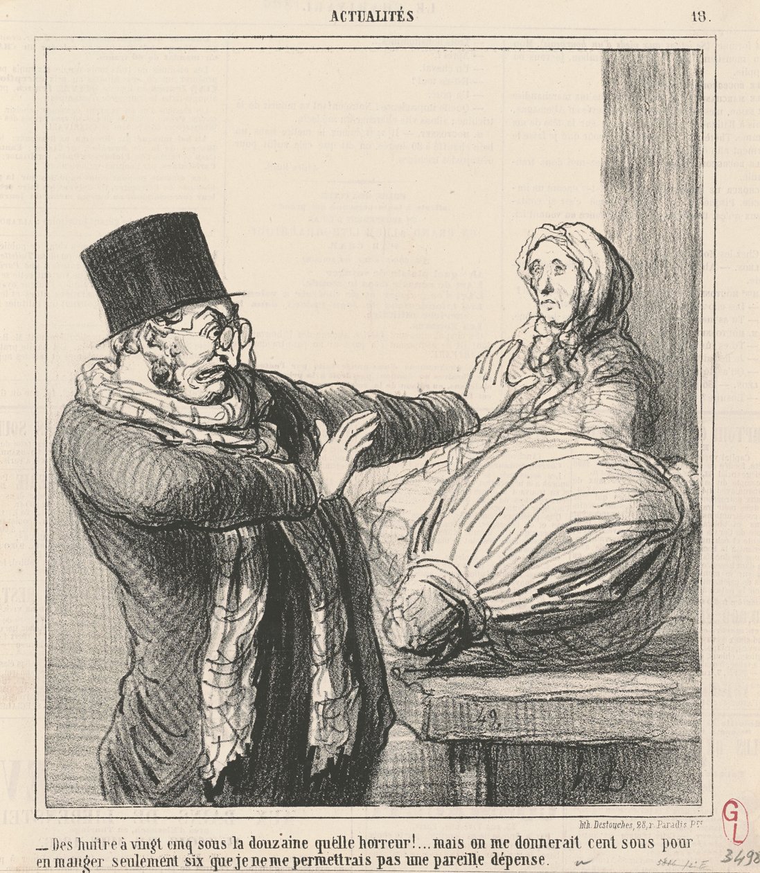 Ostriche a venticinque soldi la dozzina ...! da Honoré Daumier