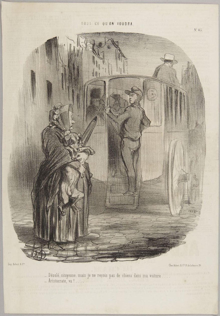 Mi dispiace, cittadina..., numero 45 della serie «Tout ce qu’on voudra» di Le Charivari da Honoré Daumier