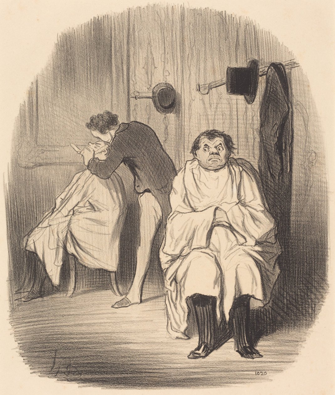 Accidenti!... sembra che il rasoio non sia granché... da Honoré Daumier
