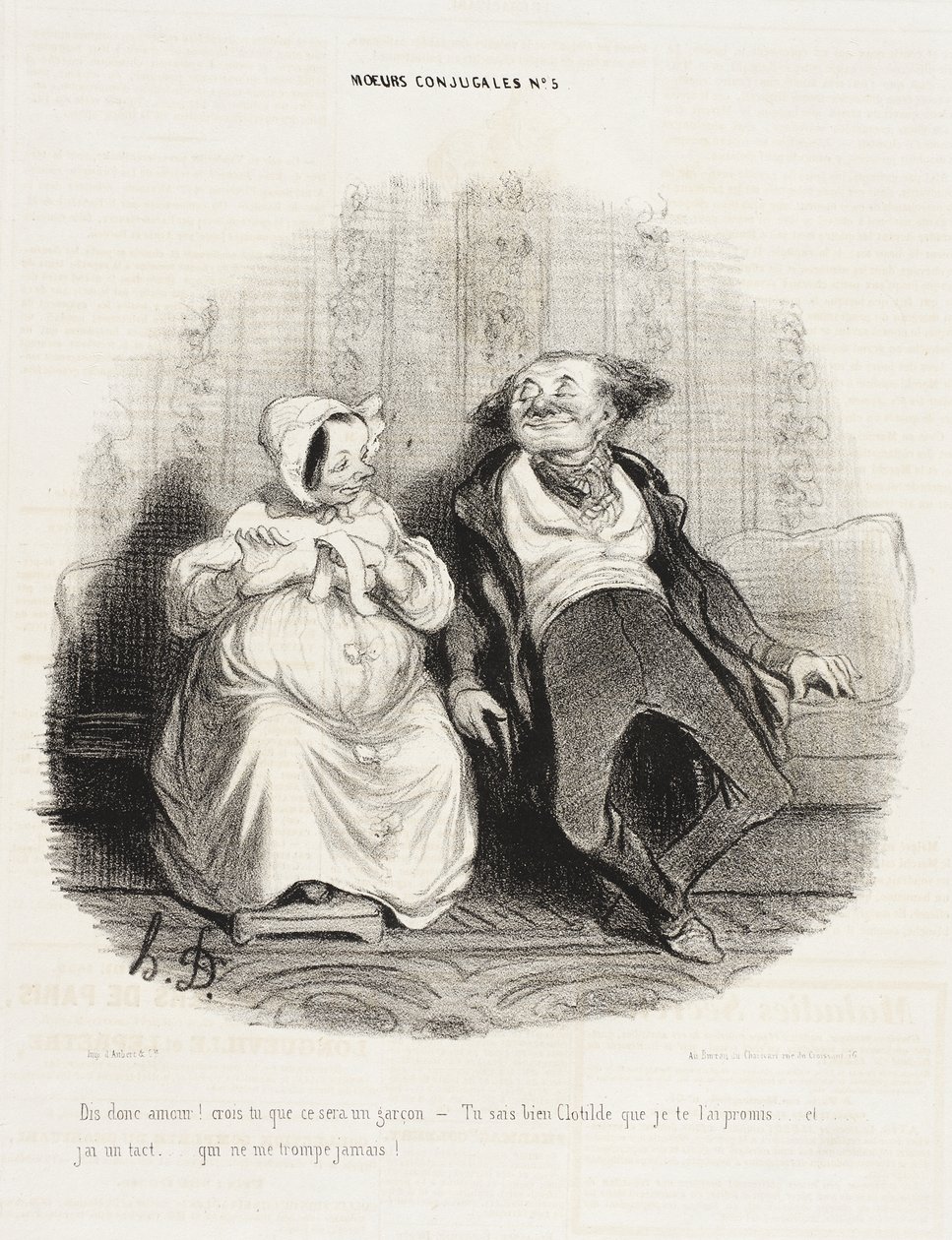 Dimmi, amore mio! Credi che sarà un maschio? da Honoré Daumier