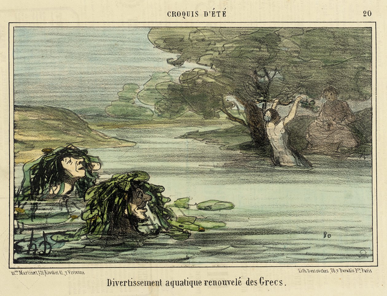 Divertimento acquatico rinnovato dei Greci da Honoré Daumier