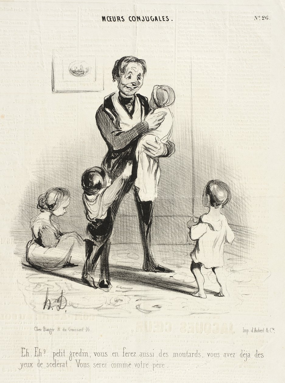 Eh! Eh!... piccolo furfante, anche tu ne farai di mocciosi... da Honoré Daumier