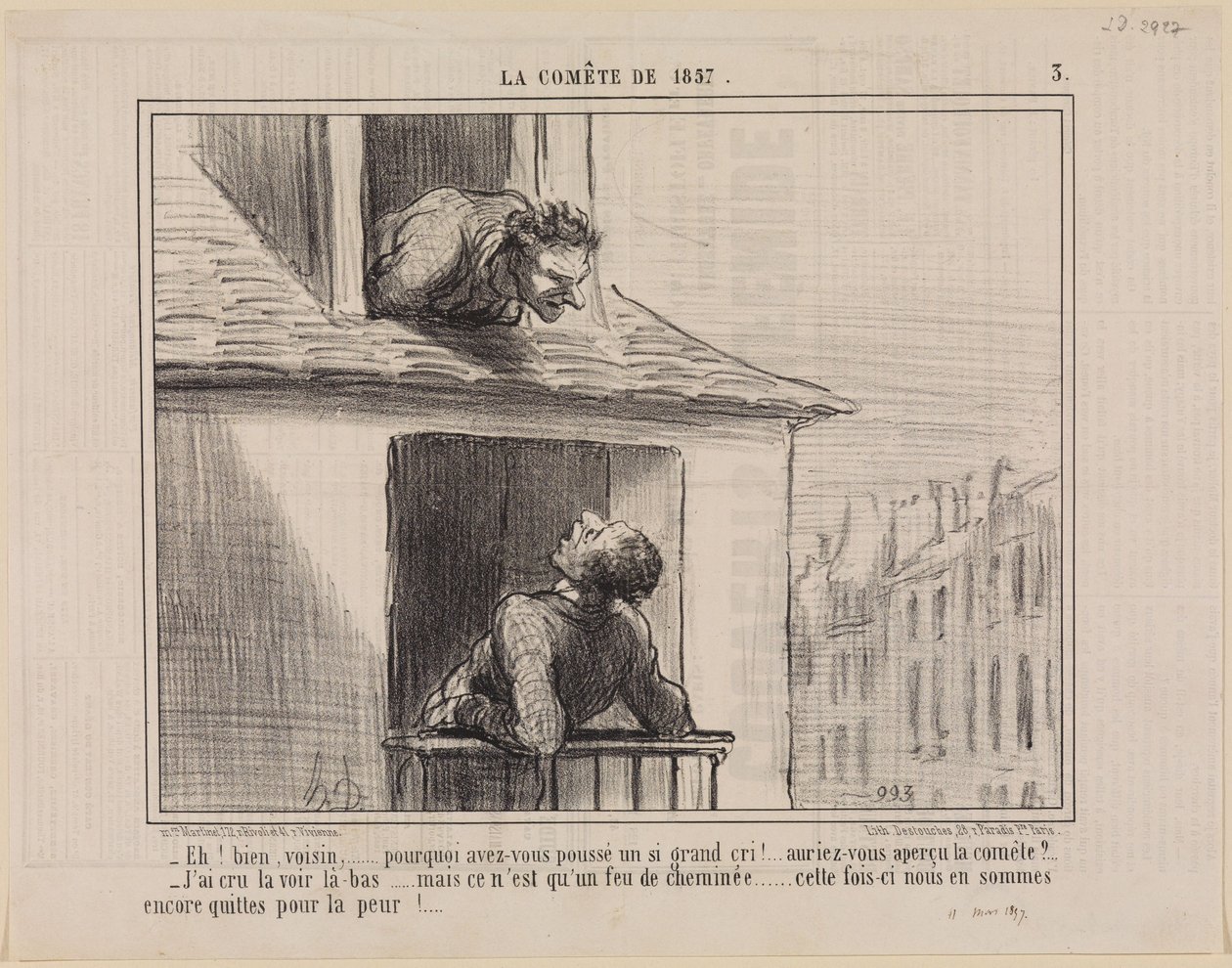 Ebbene, vicino,... (La cometa del 1857, tavola 3) da Honoré Daumier