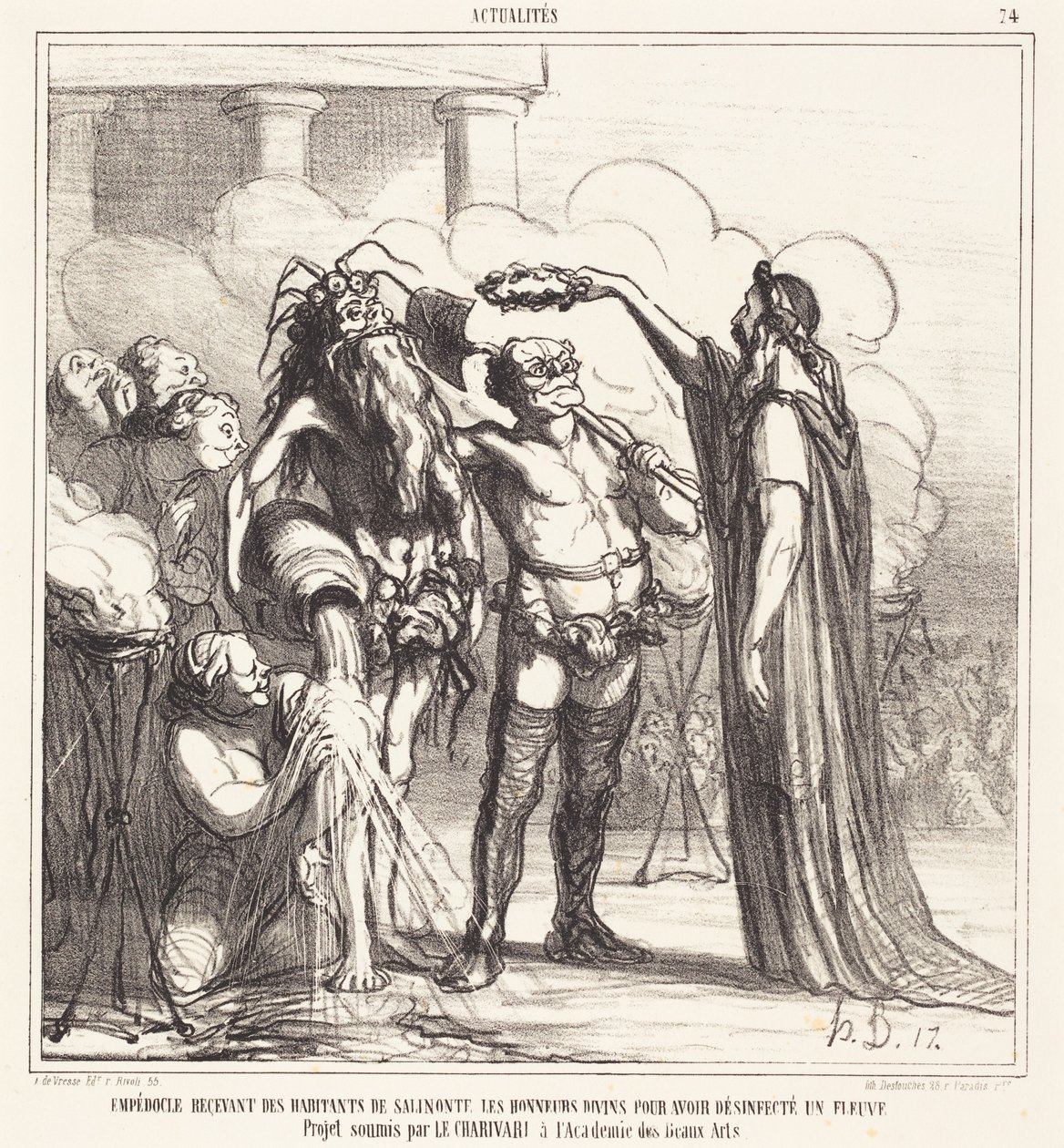 Empedocle riceve... gli onori divini... da Honoré Daumier