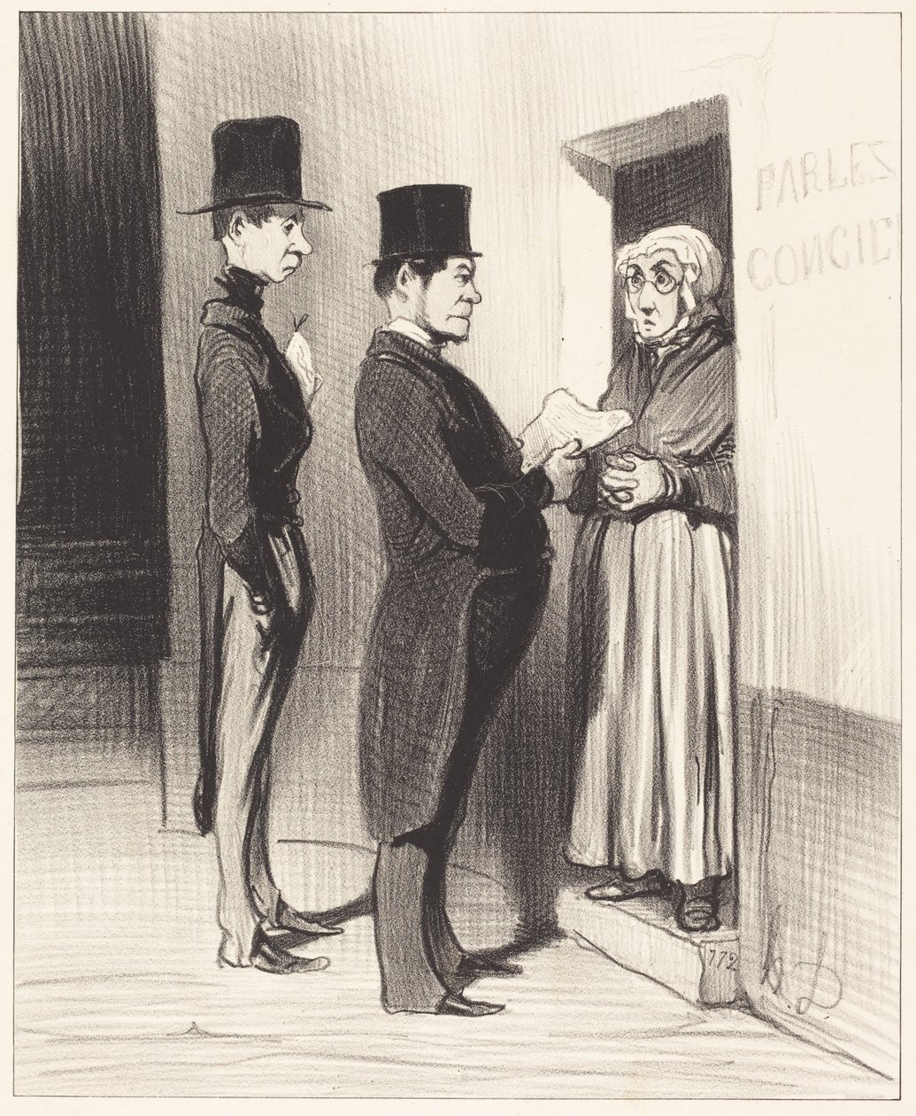 E rivolgendosi alla sua portiera così dichiarata... da Honoré Daumier