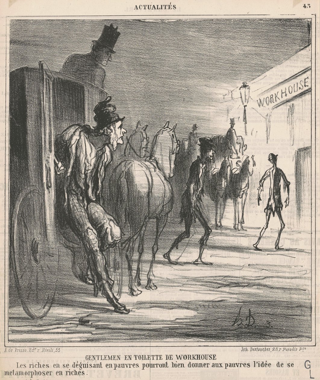Signori in abiti da ospizio per poveri da Honoré Daumier