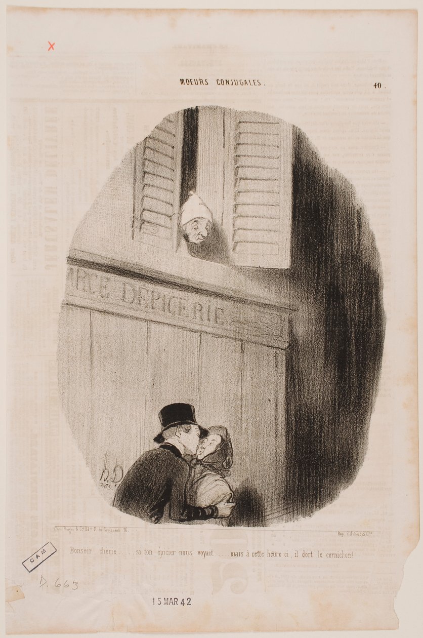 Buonanotte, mio tesoro... se il tuo droghiere ci vedesse... da Honoré Daumier