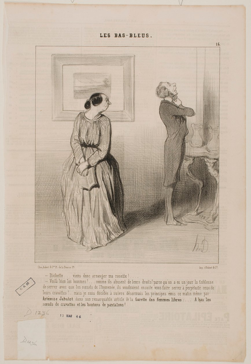 Tesoro… vieni a sistemarmi la cravatta!… da Honoré Daumier