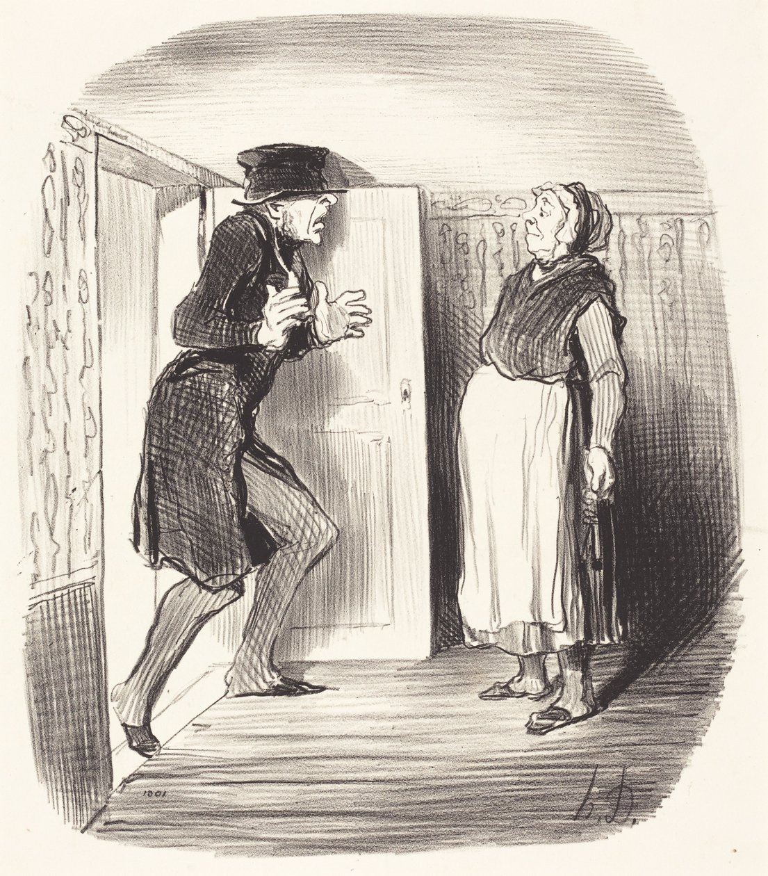 Inconveniente di Visitare senza Precauzione un Entresol... da Honoré Daumier