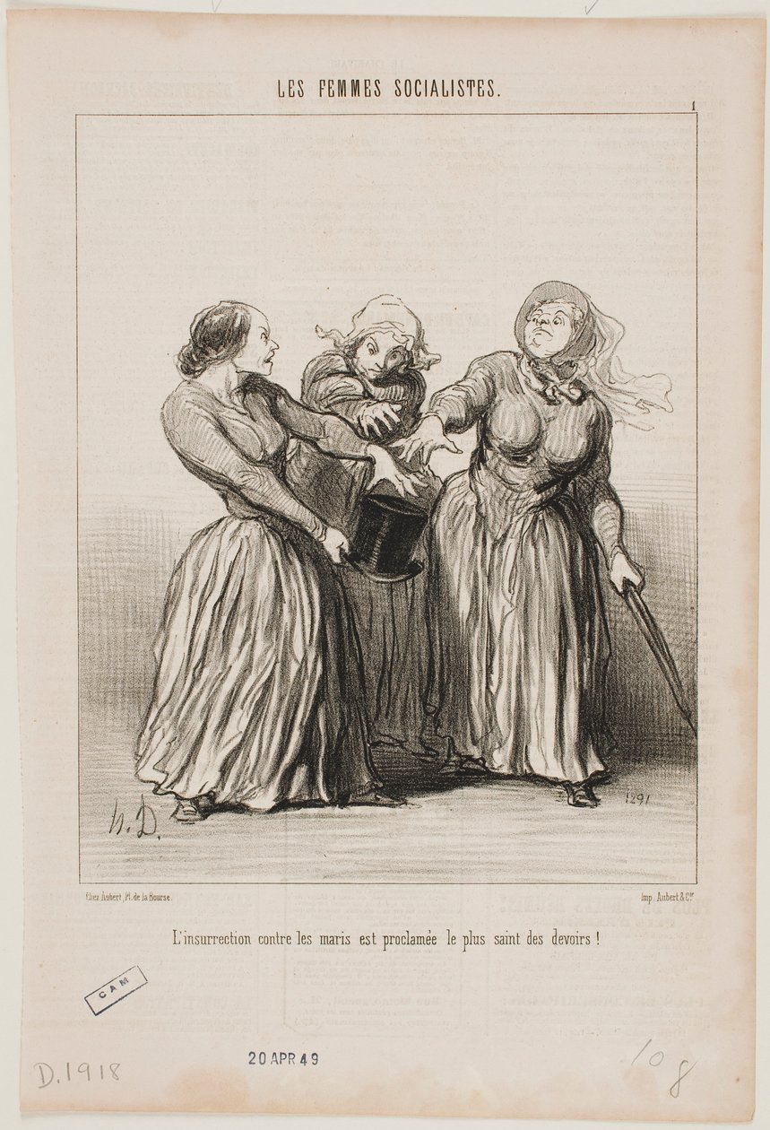 L’insurrezione contro i mariti viene proclamata come il primo e più sacro dovere della vita! da Honoré Daumier