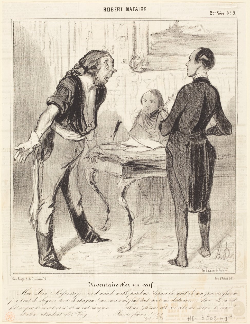 Inventario presso un vedovo da Honoré Daumier