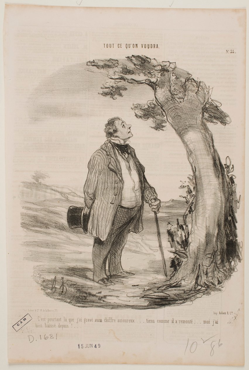 È qui che avevo inciso le iniziali del mio amore... da Honoré Daumier