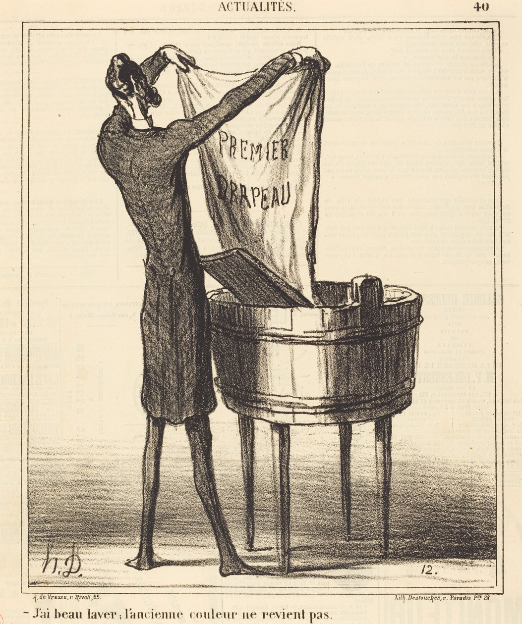 Per quanto la lavi, il vecchio colore... da Honoré Daumier