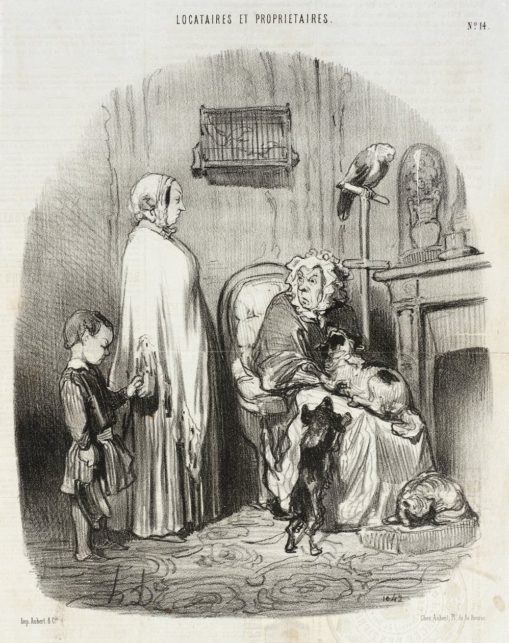 Non affitto a chi ha figli!... da Honoré Daumier