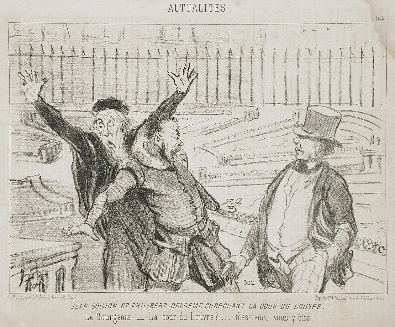 Jean Goujon e Philibert Delorme alla ricerca della corte del Louvre da Honoré Daumier