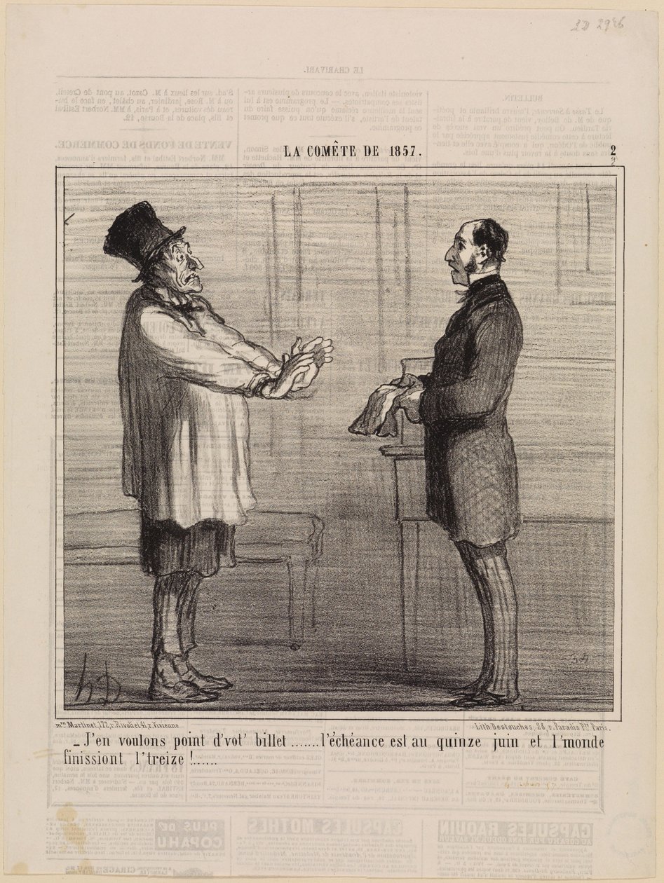 Non voglio il vostro biglietto (La cometa del 1857, tavola 2) da Honoré Daumier