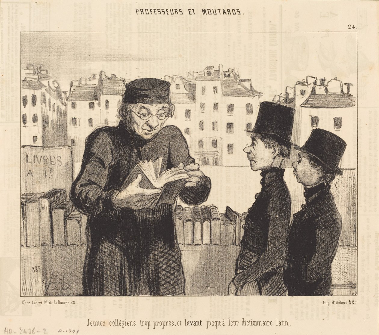 Giovani collegiali... lavando fino al loro dizionario latino da Honoré Daumier