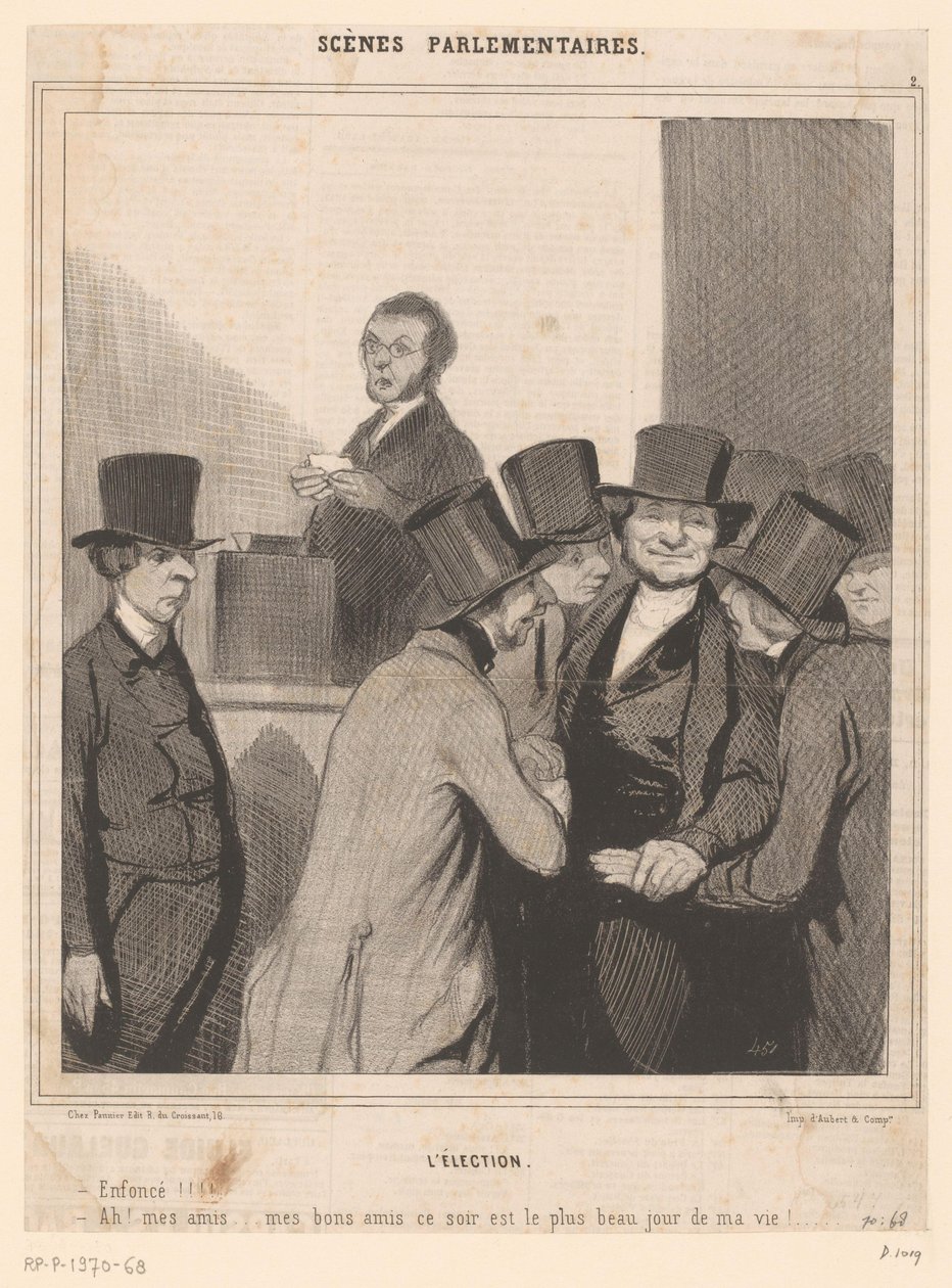 Caricatura di due candidati dopo il risultato delle elezioni da Honoré Daumier