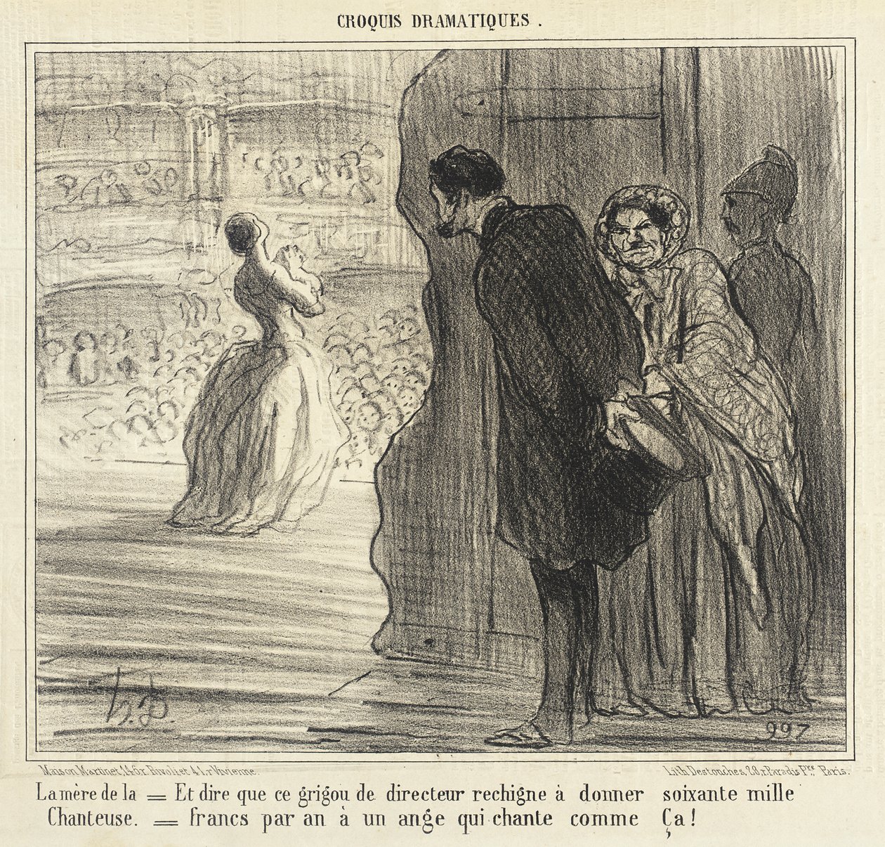 La madre della cantante da Honoré Daumier