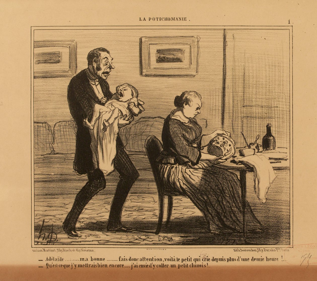 Die Potichomanie Nr. 1: - Adélaïde,... meine Gute... pass doch auf... da Honoré Daumier