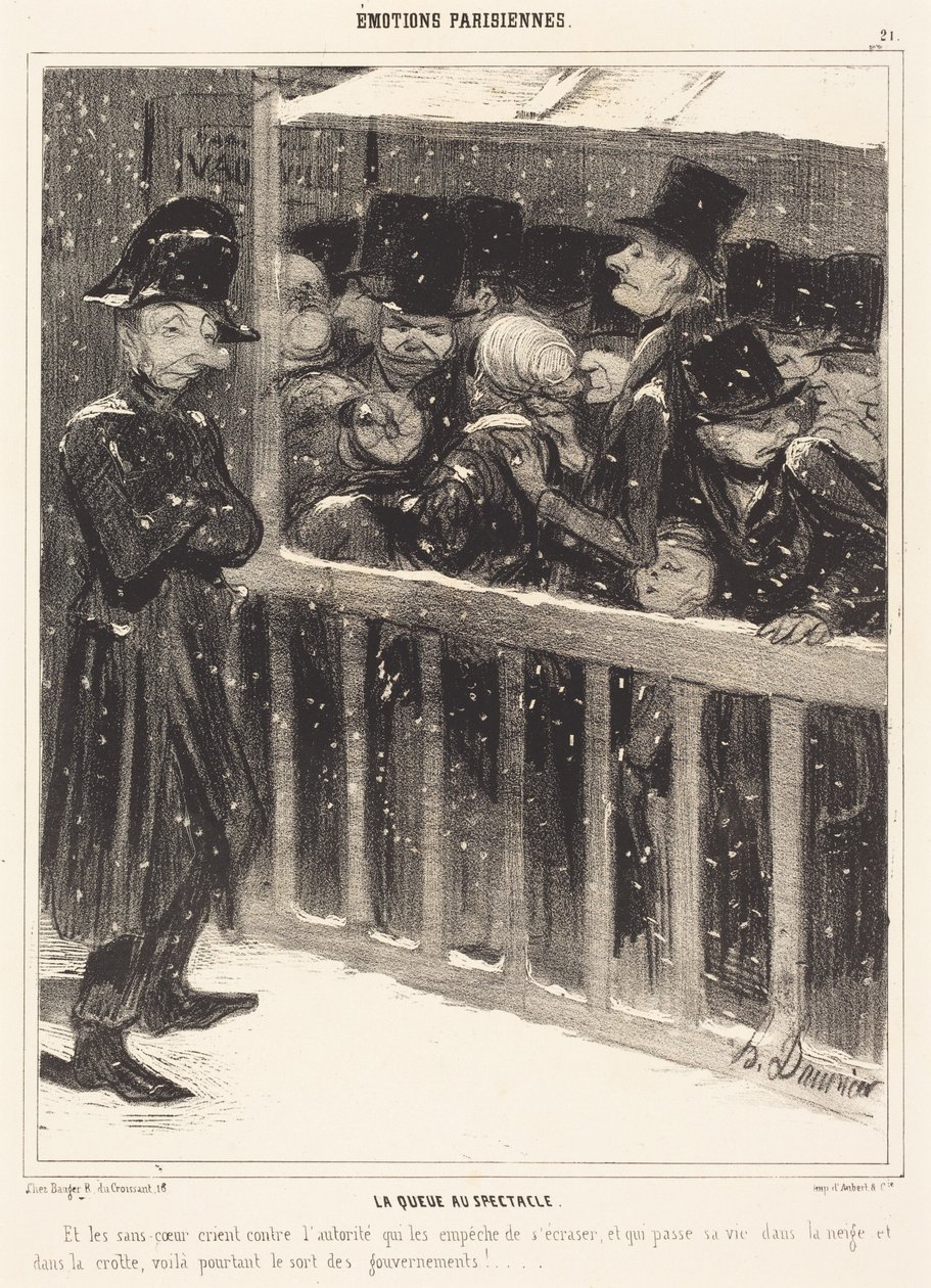 La coda allo spettacolo da Honoré Daumier