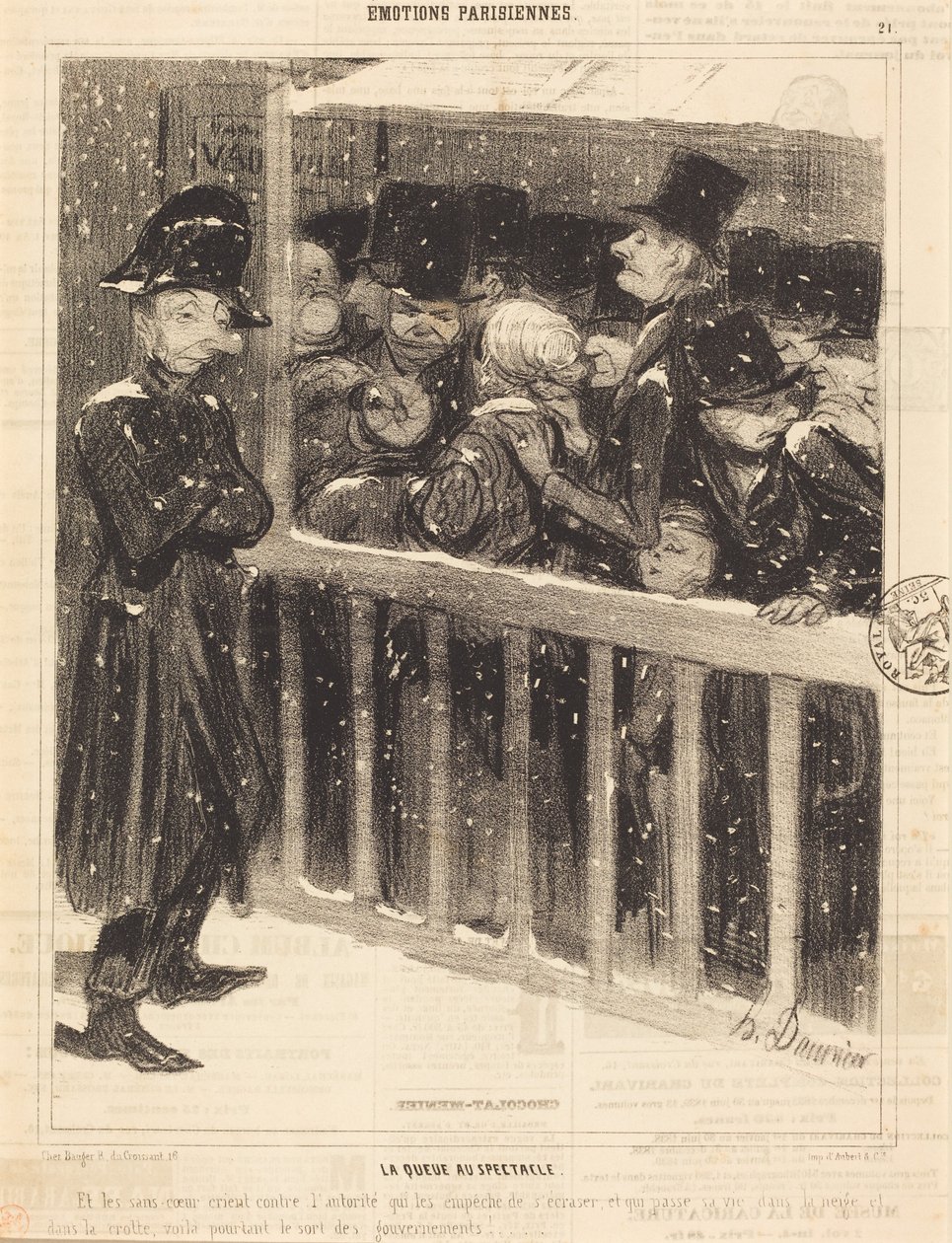 La fila per lo spettacolo da Honoré Daumier