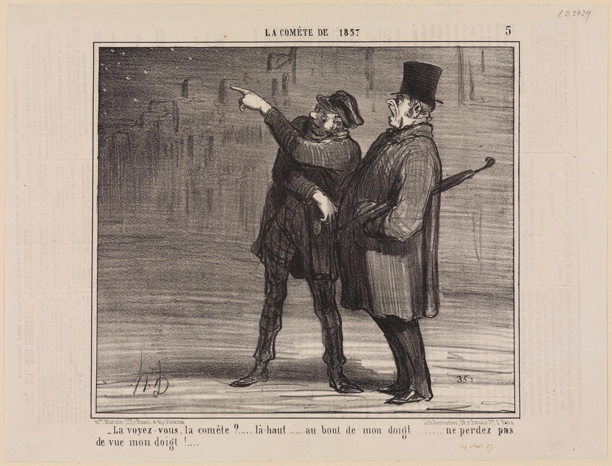 La vedete, la cometa (La cometa del 1857, foglio 5) da Honoré Daumier