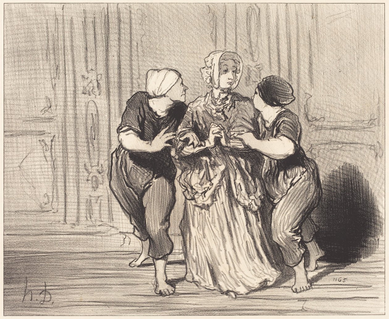 Il bel sesso alla scuola di nuoto da Honoré Daumier