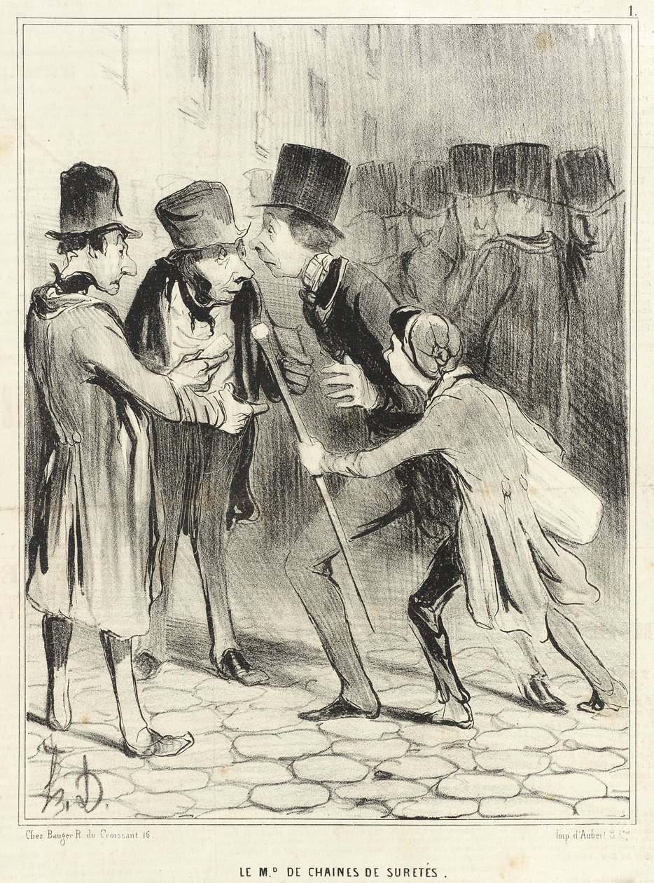 Il venditore di catene di sicurezza da Honoré Daumier