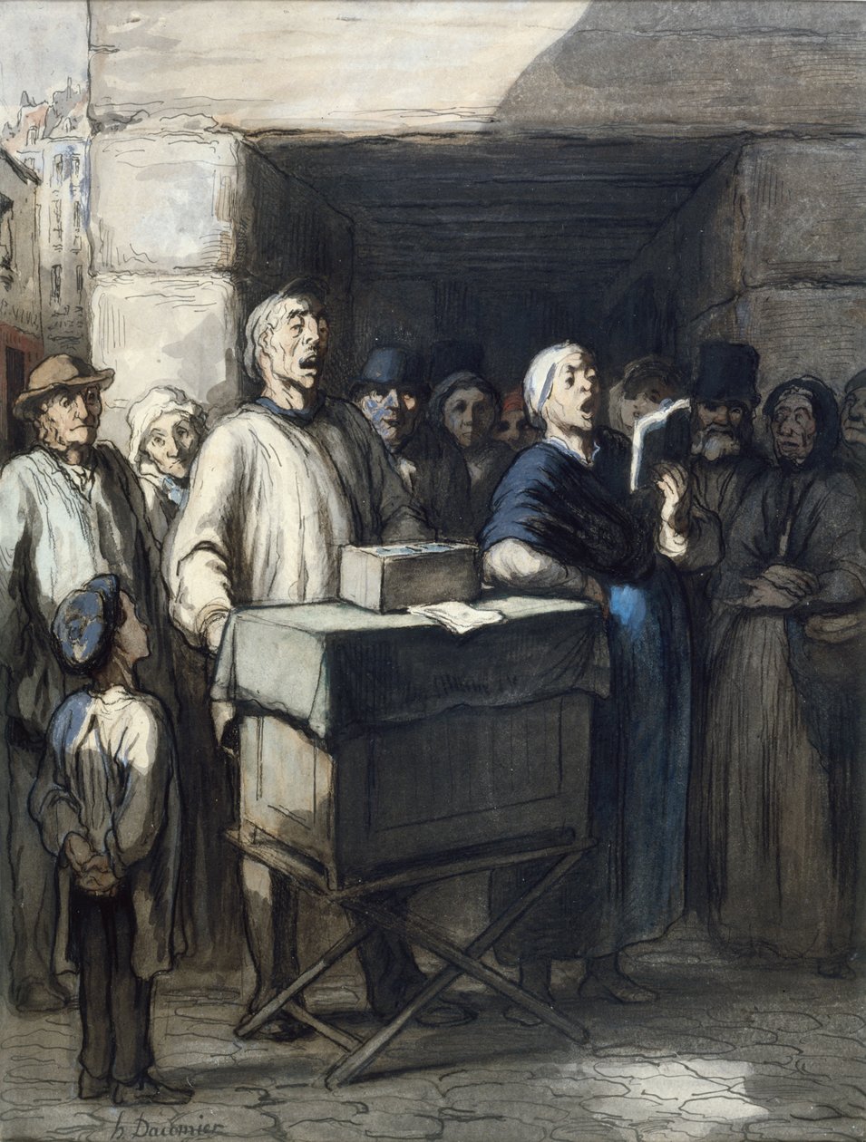 Il suonatore di organetto da Honoré Daumier