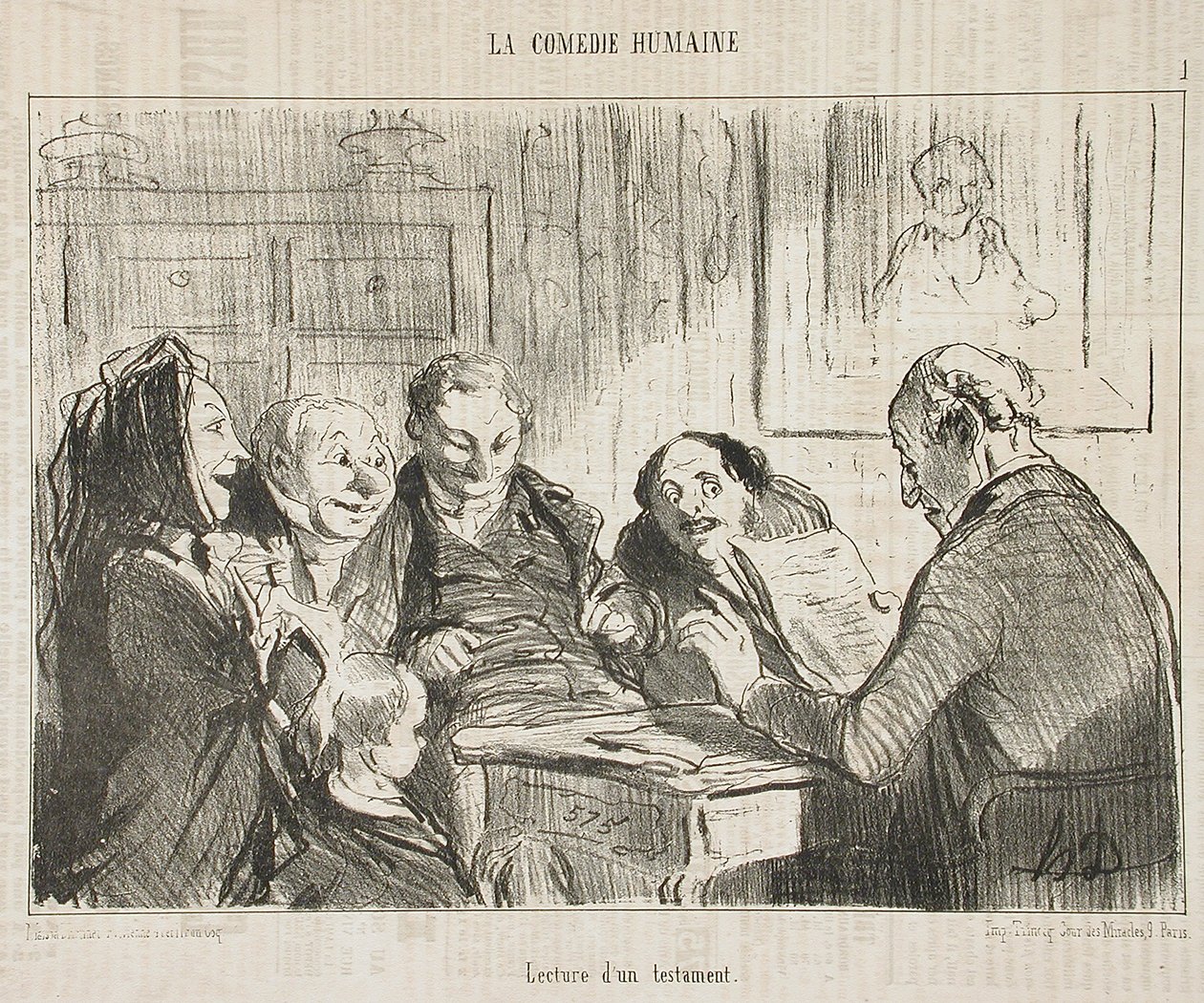 Lettura di un testamento da Honoré Daumier