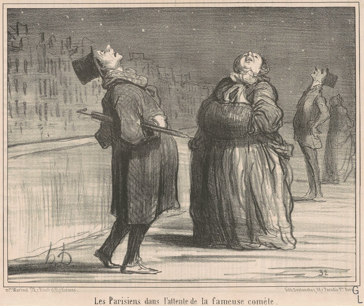 I parigini in attesa di da Honoré Daumier