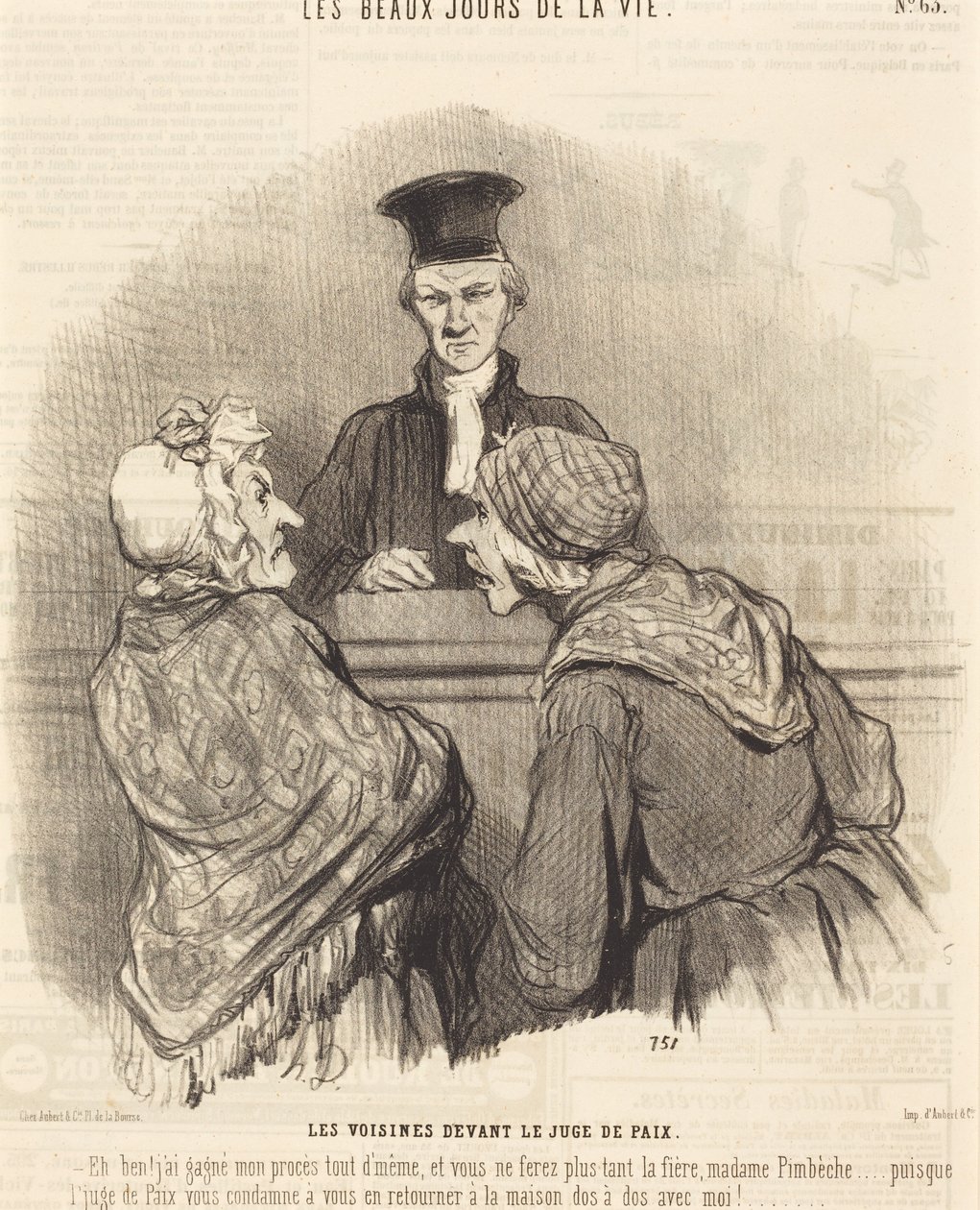 Le vicine davanti al giudice di pace da Honoré Daumier