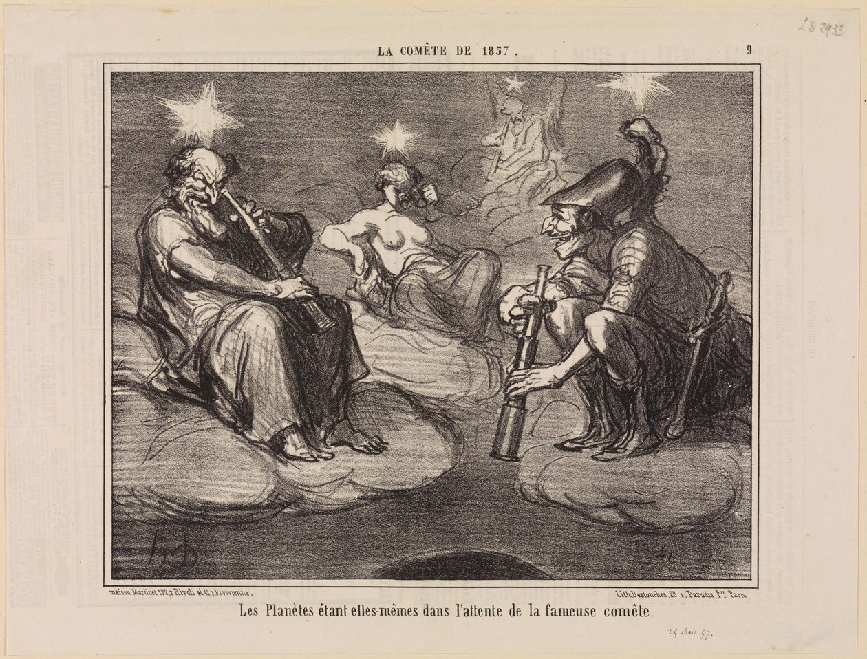 I pianeti stessi sono in attesa della famosa cometa (La cometa del 1857, foglio 9) da Honoré Daumier