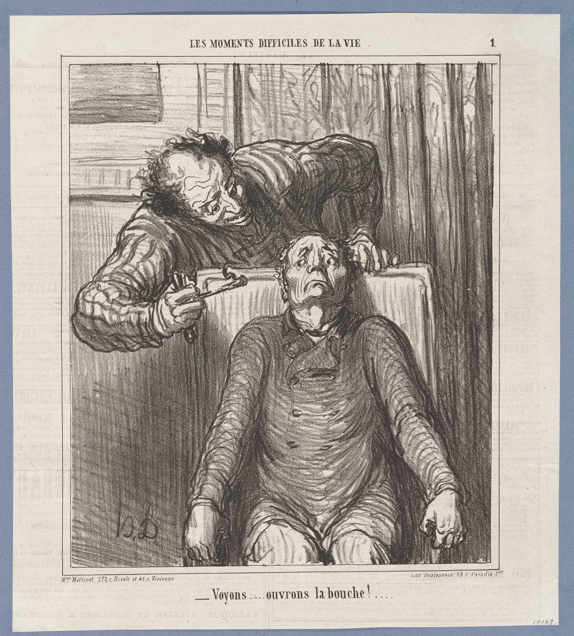 Vediamo... apri la bocca! da Honoré Daumier