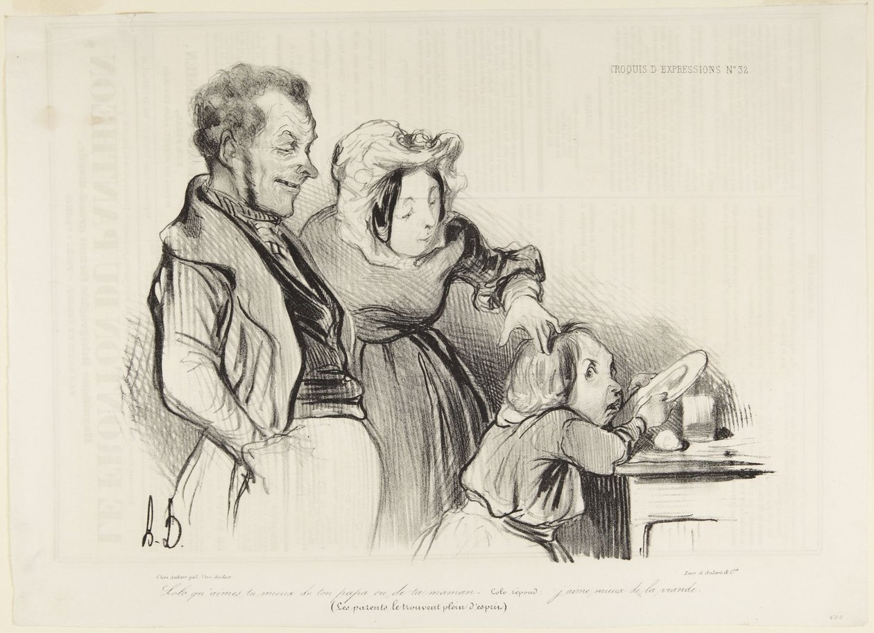 Lolo, chi ami di più, il tuo papà o la tua mamma ... da Honoré Daumier