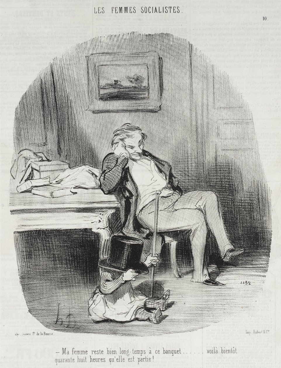 Mia moglie resta molto a lungo a questo banchetto... da Honoré Daumier