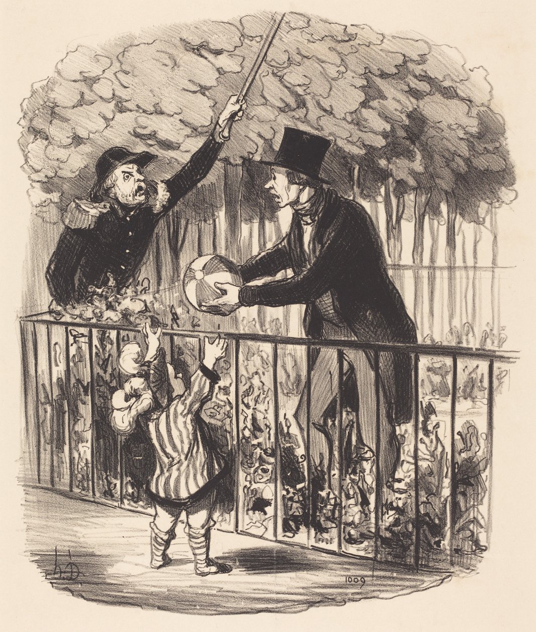 Ma vi sto pur dicendo che è il suo pallone... da Honoré Daumier