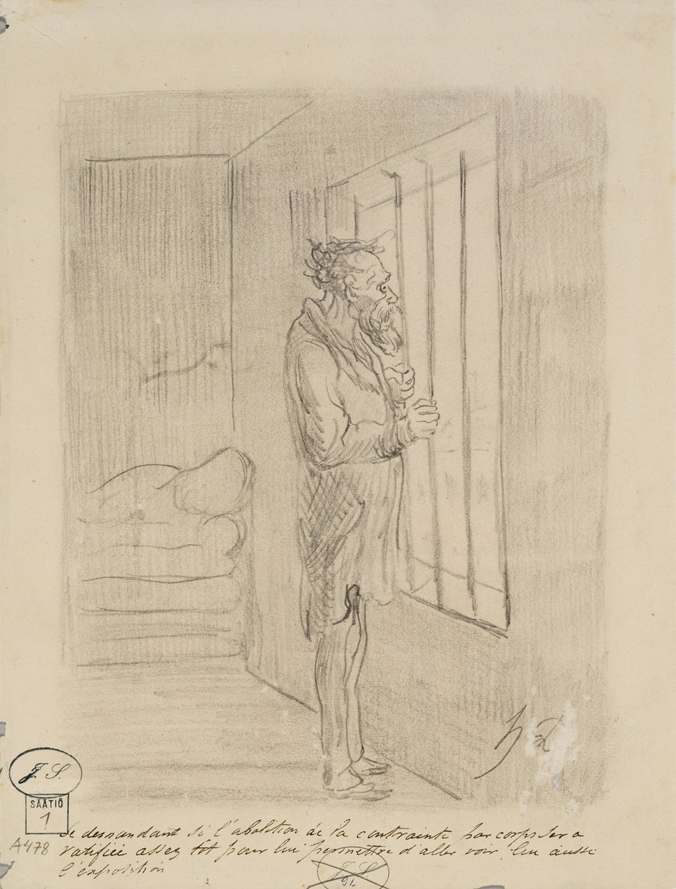 Uomo sotto chiave da Honoré Daumier