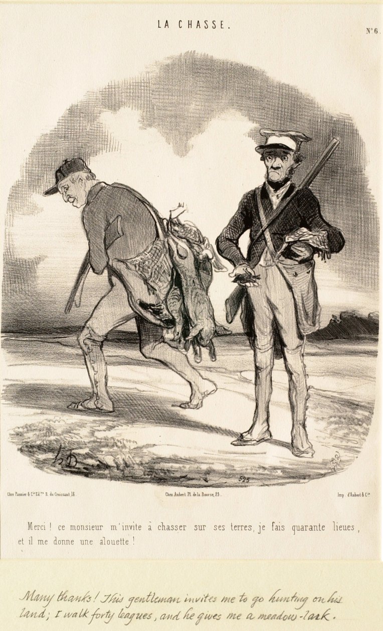 Mille grazie! Questo signore mi invita a caccia da Honoré Daumier