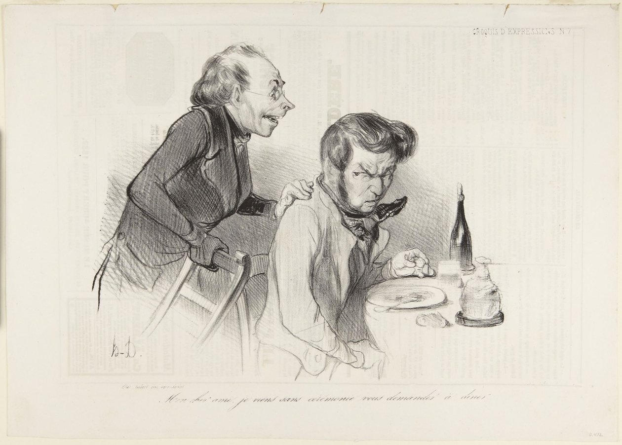 Mio caro amico, vengo senza cerimonie a chiederti a cena da Honoré Daumier