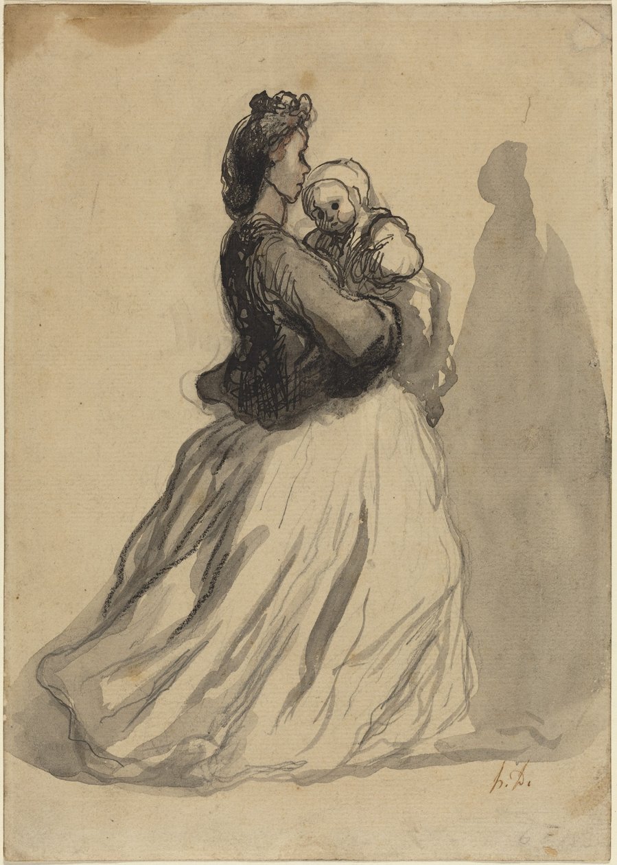 Madre e bambino da Honoré Daumier