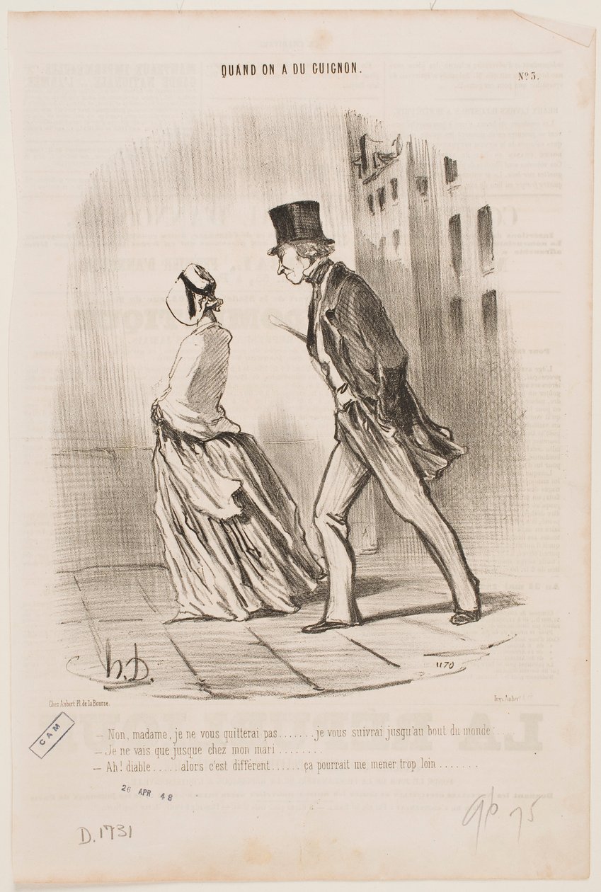 No, signora, non vi abbandonerò… Vi seguirò fino ai confini del mondo… da Honoré Daumier