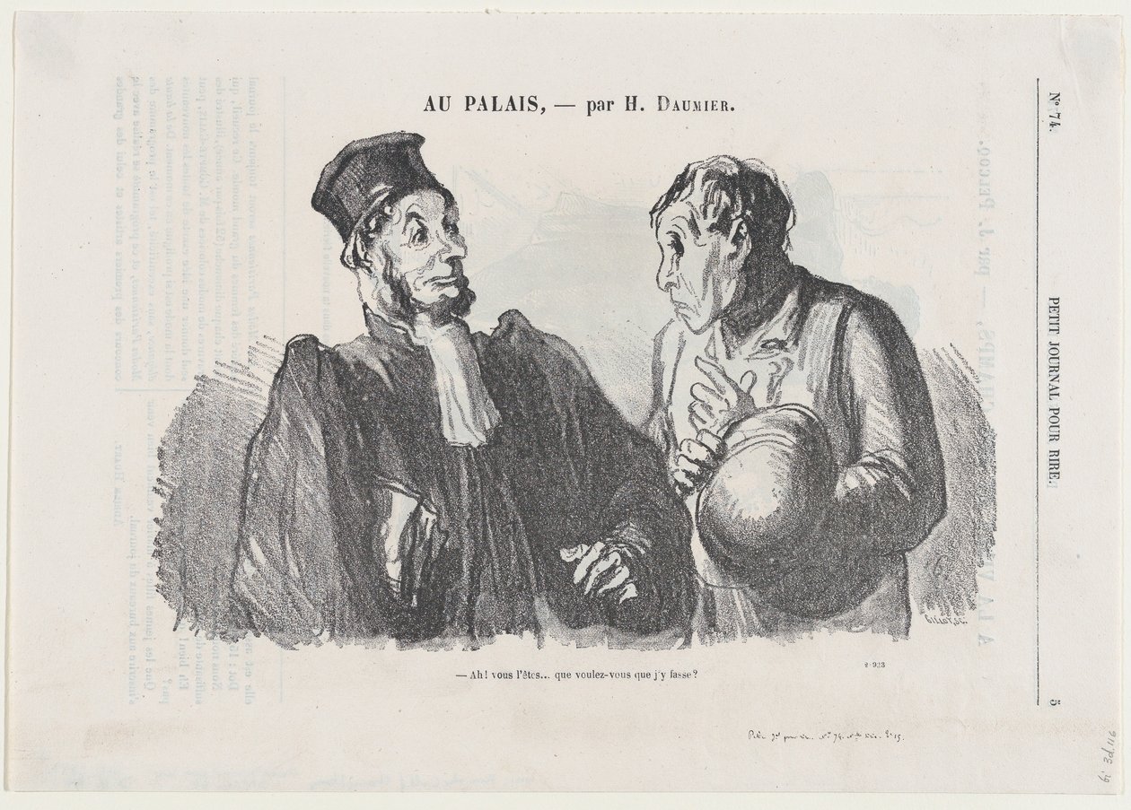 Oh, siete... (colpevole), e cosa volete che faccia al riguardo?, da «In tribunale», pubblicato in Le Petit Journal pour Rire, 3 marzo 1866 da Honoré Daumier