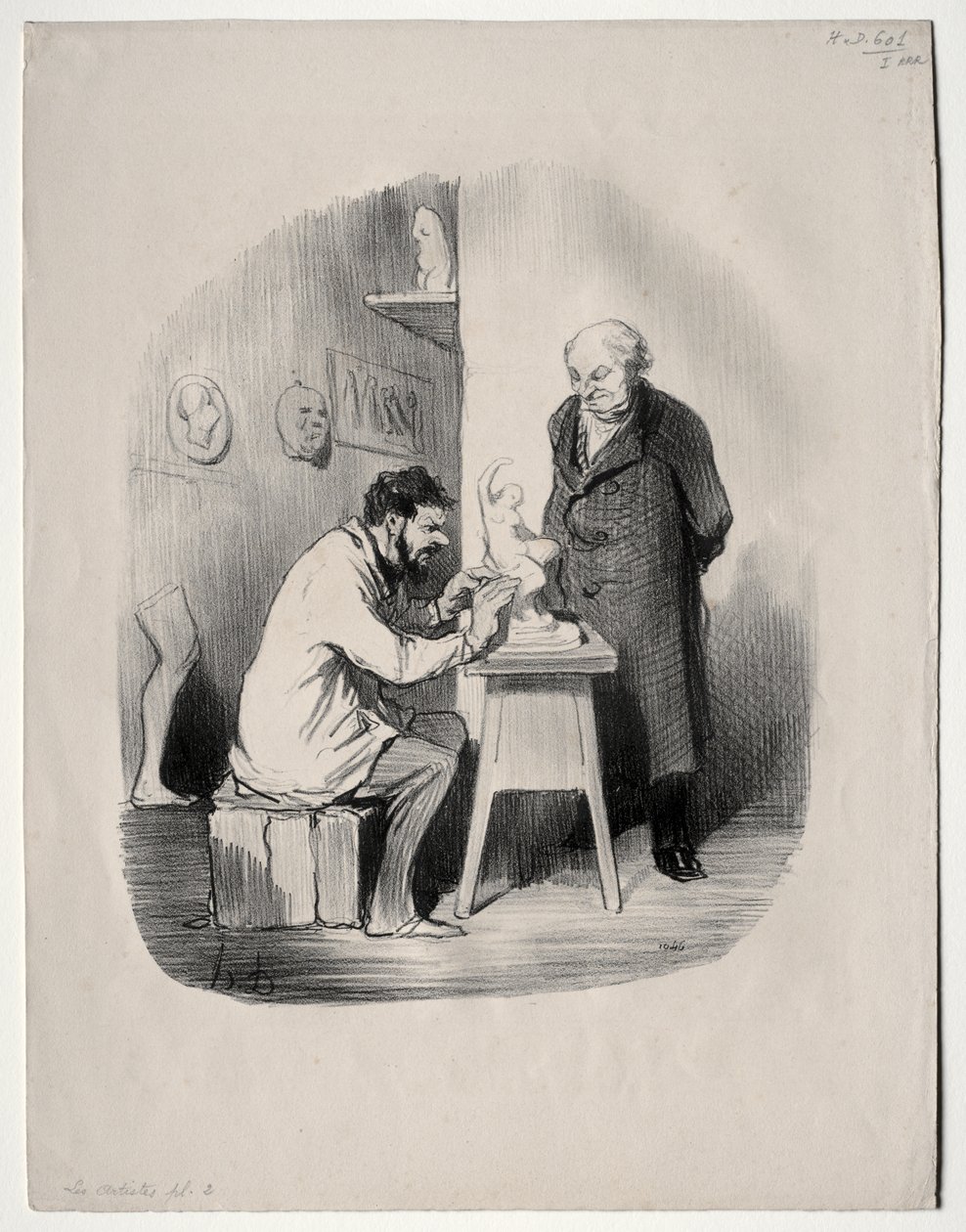 Gli Artisti, tavola 2: Devi modellarmi in questo modo un giorno da Honoré Daumier